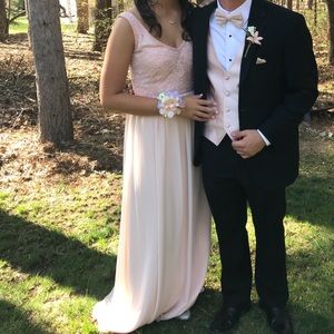 Pink Beaded Prom Dress